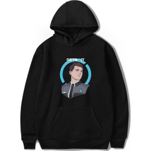 Game Detroit Become Human RK800 Connor Cosplay Hooded Unisex Jacket Sweatshirt Hoody Streetwear Coat Long Sleeve Pullover Hoodie