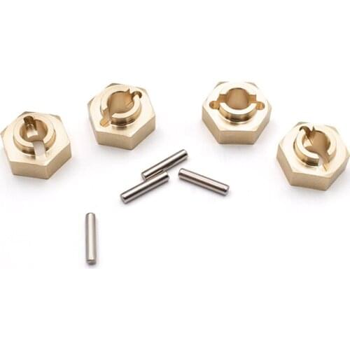 KYX Racing 4.4g/pcs 12mm Brass Wheel Hubs Hex and Pin 4pcs- Set Upgrades Parts Accessories for RC Crawler Car Axial Capra UTB