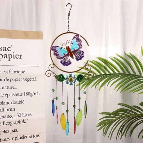 Indoor Outdoor Metal Wind Chimes 3D Dragonfly Painted Ornaments Memorial Wind Chime for Home Patio Porch Garden Yard