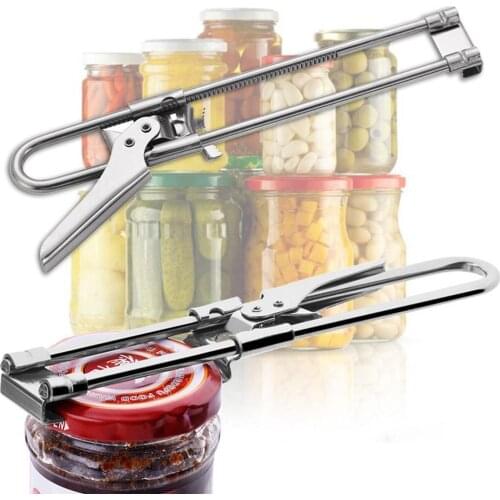 Multifunctional Beer Bottle Opener Adjustable Can Opener Opener Steel Manual Jar Gripper supplies Kitchen Lid N7R5