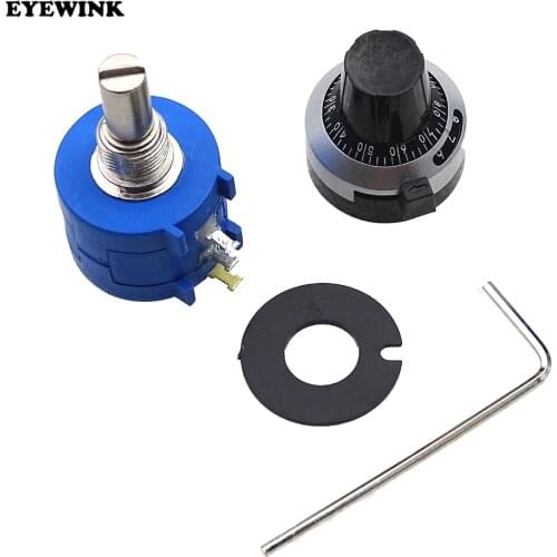 3590S-2-103L 10K ohm Precision Multiturn Potentiometer 10 Ring Adjustable Resistor 3590S 500 1K 2K 5K 20K 50K 100K ohm Knob hat
