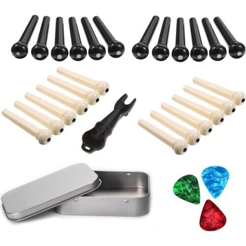 Acoustic Folk Guitar Accessories Kit Including Bridge Pins Celluloid Picks(Random Color Delivery) guitar accessories