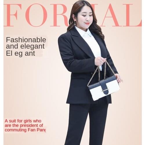 New extra large size(XL-9XL) ladies professional suit suit fat female stretch Slim was thin OL professional small suit two-piece