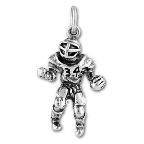 Anti-silver plating Football Player Charm new jewelry