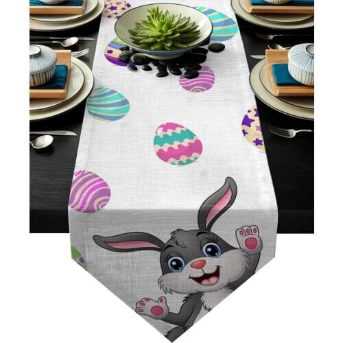 Easter Bunny Easter Egg Table Runner Household Hotel Wedding Dinner Party Table Decoration