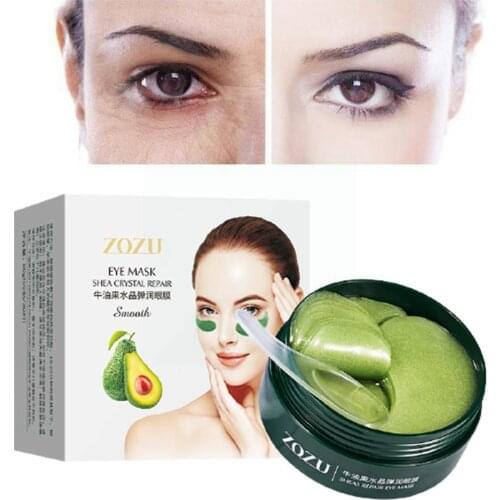 Eye Mask Hydrogel Patches With Avocado Shea Crystal 60pcs Eye Bags Aging Circles Remove Care Dark Mask Anti Anti-Wrinkle V2U0