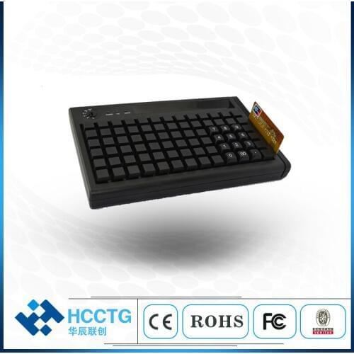 PS/2 + USB Dual Interface Membrane 78 Keys Programming POS Keyboard with MSR KB78M-S