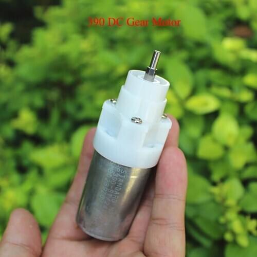 390 DC Geared Motor DC 12V 2700RPM Copper Carbon Brush Reduction Motor, Low Reduction Ratio 1:3.4 DIY DC Motor Accessories