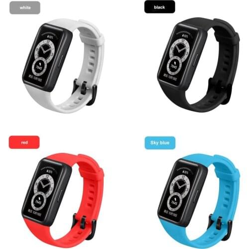 Replacement Sport Silicone Watch Band Wrist Strap Adjustable Watchbands For Huawei Band 6 Honor Band 6 Watch Colorful