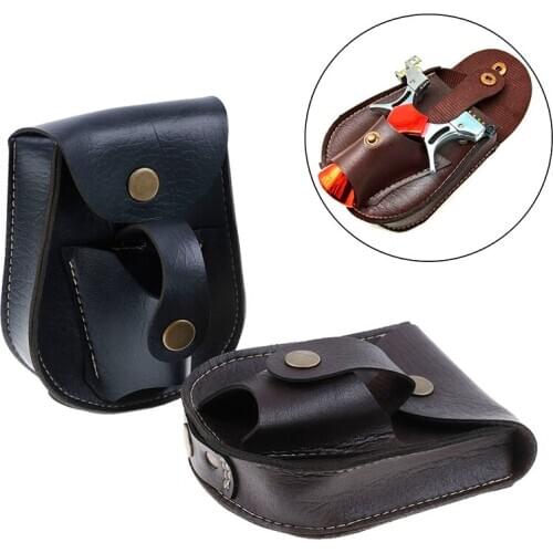 PU Leather Hunting Camping Slingshot Holder Bag Easy Carry Slingshot Waist Case EDC Outdoor Catapult Tool 5.2*4.3CM