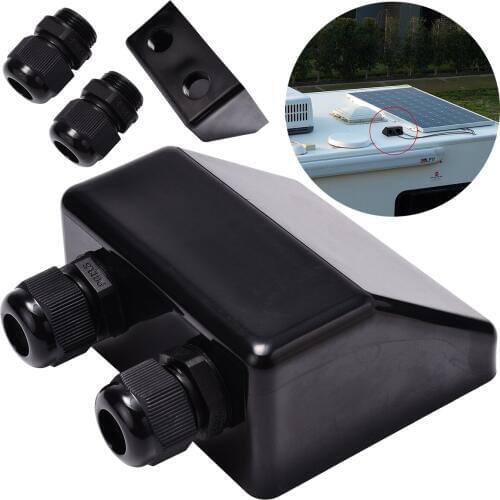 Waterproof Roof Cable Entry Gland Box Solar Panel Double Cable Gland Protection For Caravan Boat Supplies Black Mayitr
