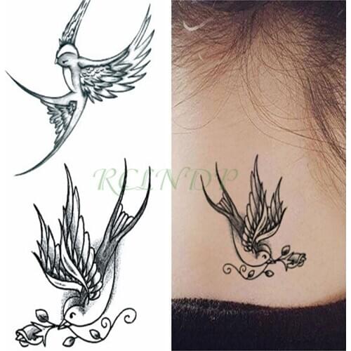 Water Transfer fake tattoo Swallows birds tatoo Waterproof Temporary flash tatto for gril woman man 10.5*6cm