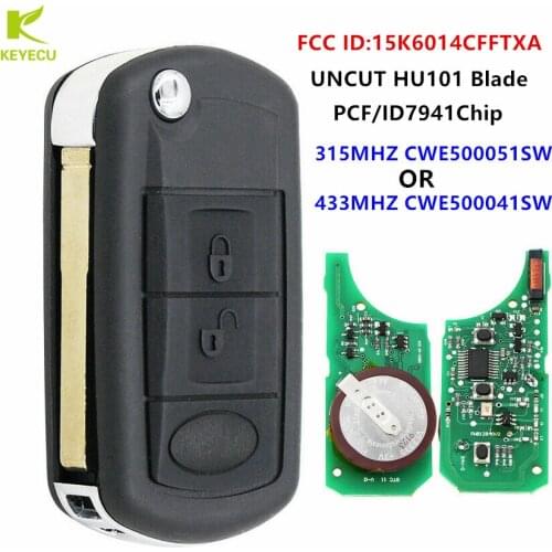 KEYECU Replacement Flip Remote Key 3 Button 315/433MHz ID7941 Chip for LAND ROVER LR3 ,RANGE ROVER SPORT 2005-2011