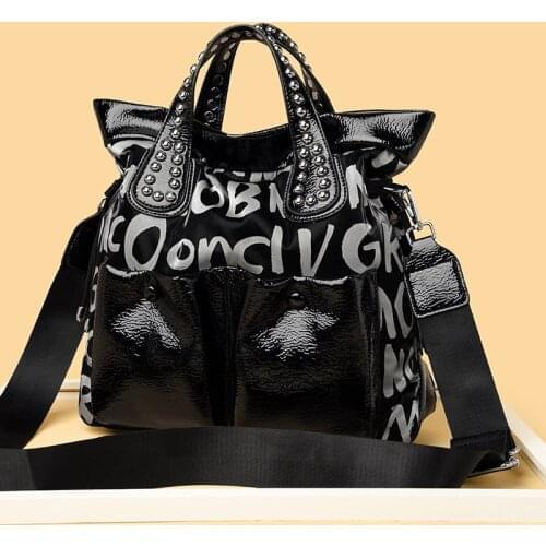 Designer Rivet Letter Leather Women Shoulder Bags High Quality Large Capacity Women Handbags Fashion Luxury Female Crossbody bag