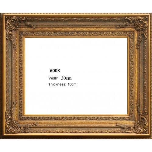 Golden picture frames wood for handmade oil painting or canvas print home decoration