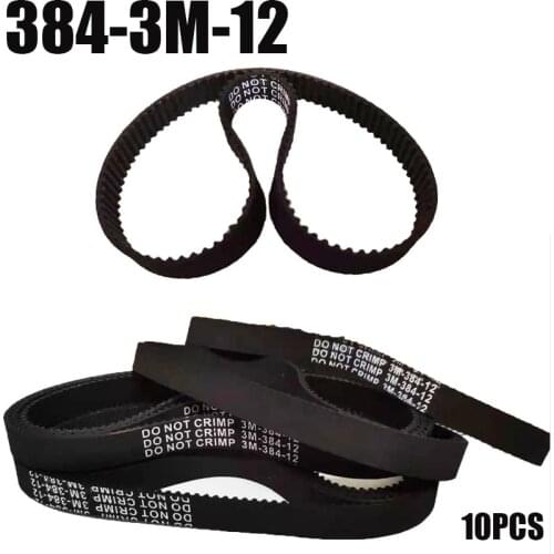 10Pcs 384mm Length Drive Belt HTD 384-3M-12 Escooter Electric Scooter 128 Teeth 12mm Width Replacement Electric Scooter Belt