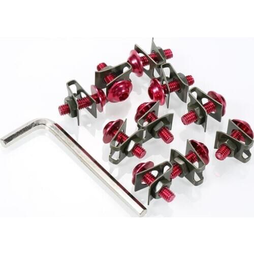 10PCS Aluminium M6 6mm Fairing Bolts Fastener Clips Screw Nuts For Motorcycle Accessories Car Metal Nuts & Bolts Motorcycle