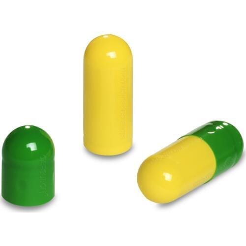 Hight quality 10,000 pcs/Carton Gel Capsules Size 00 Apple GreenYellow Empty gelatin capsules for capsule filler machine