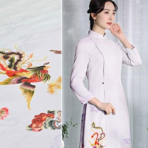 140cm wide silk linen fabric meter 20mm printed linen silk fabric delicate vintage chinese silk fabric wholesale silk cloth