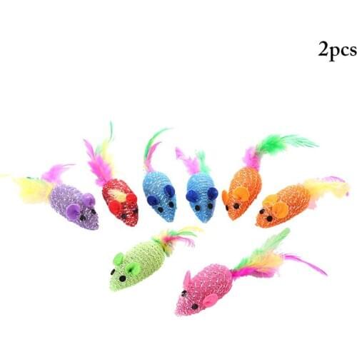 2PCS cat mouse toy Glitter Feather Cat Toy Mouse Cat Sound Toy false mouse cattoy Interactive Toy Cat Supplies игрушки для кошек