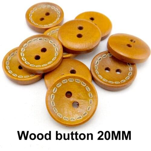 25PCS 20MM Carving Wooden Bowl Buttons Sewing Clothes Boots Coat Accessory Ring Button MCB-1033
