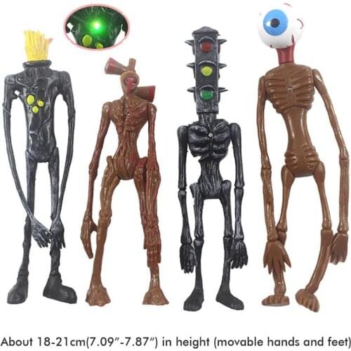 4Pcs/Set Siren Head Toy Action Figure Sirenhead Figure Horror Model Doll Sculpture Shy Guy Urban Legend Foundation Toy Kids Gift