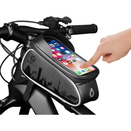 6.5 inch TPU Touch Screen Waterproof Bike Holders Front Top Tube Bag For iPhone SE 2020 11 Pro Max XR GPS Bicycle Handlebar Bag