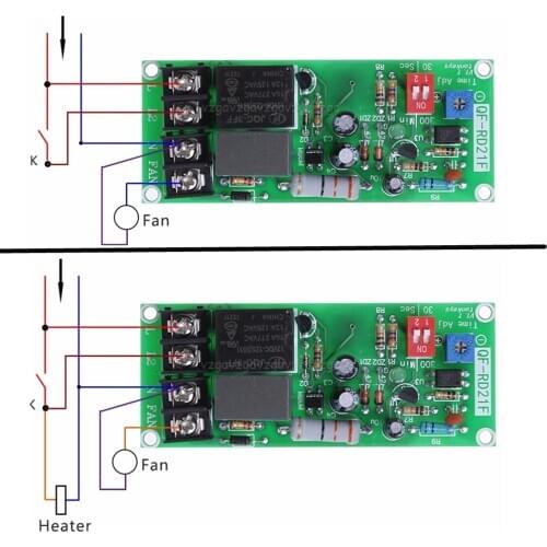 AC100V-220V Adjustable Timer Control Relay Module Turn Off Delay Switch Board For Exhaust Fan