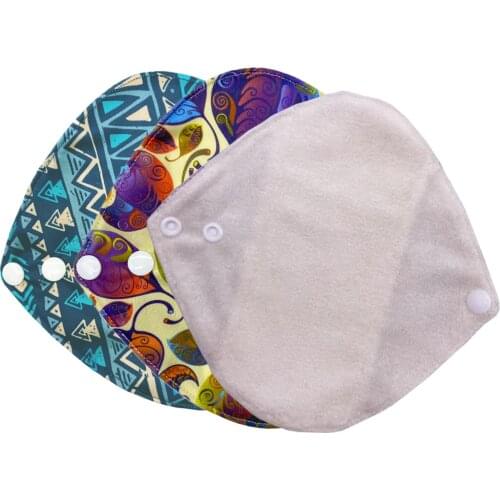 Free Shipping 1pc women reusable cloth menstrual pads with wings, organic bamboo inner mama pads pantyliner for light flow days