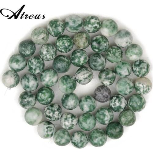 Green Spot Stone New Natural Stone Beads Shiny Round Beads For Jewelry Making 4/6/8/10mm Jadeite DIY Bracelets Necklace