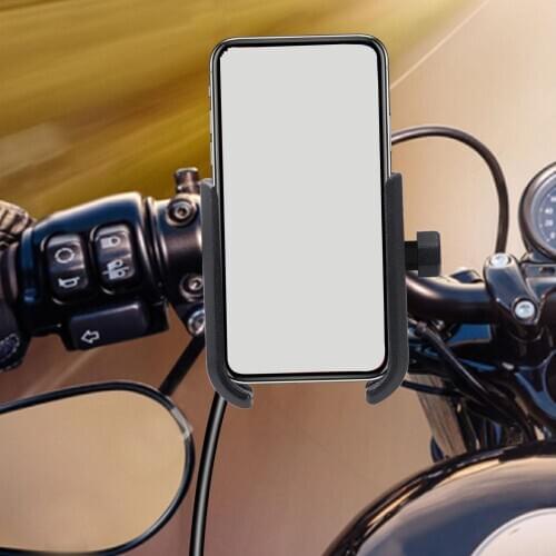 CS-856C 360-Degree Rotating Motorcycle Phone Holder Stand with USB Charging Port Motorcycle Accessories