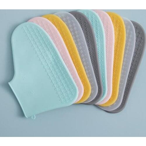 1Pair Anti Rain Emulsion Shoe Cover Portable Reusable Thick Sole Waterproof Foot Wear Travel Accessories Protective Outdoor