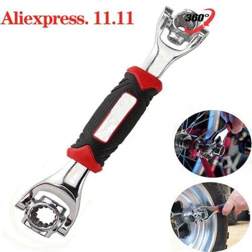 360 Degree 48 In 1 Wrench Tool,Universal Key Ratchet with Spline Bolts Wrench,Furniture Car Repair Spanner,Hand Tool Set