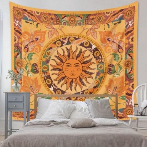 Tapestry Bohemian Wall Carpet Retro Home Hanging Decoration Sun Background Cloth Tapestry For Bedroom Living Room New