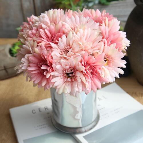 7 head/bouquet Artificial Gerbera Flower Fake Silk Holding Flowers for Bridal Wedding Party Home Decor Accessories Garden Floral