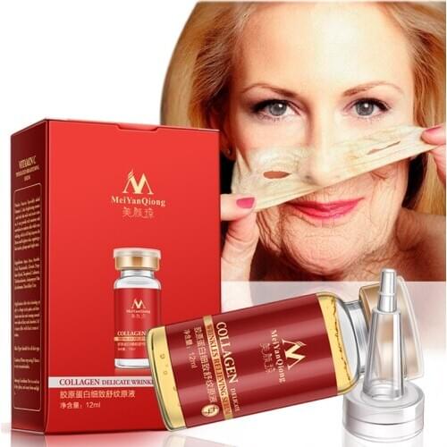 Meiyanqiong Collagen delicate wrinkles relieving serum face skin care anti aging remove lines nourishing firming essence MY034