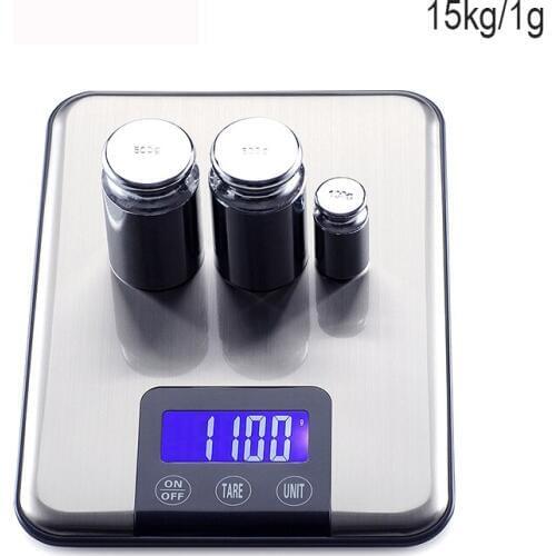 Hot 15kg LCD Kitchen Scales For Food Stainless Steel High Precision Electronic Scales Grams Weighing Baking Scale Jewelry Scale