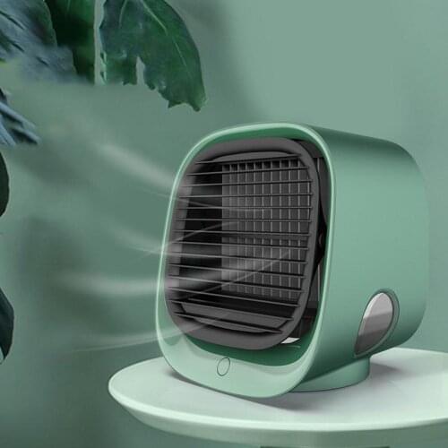 Mini Air Cooler Fan USB Desktop Conditioner with Night Light Water Cooling Fans Humidifier Purifier Summer Office Bedroom Home