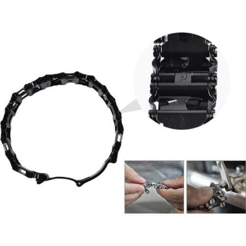 1pcs 29 in 1 Multifunction Tread Bracelet Outdoor Bolt Driver Tools Kit Travel Friendly Wearable Multitool Stainless Steel