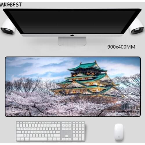 MRGBEST Mouse Pad big size Japan Spring Cherry Picture Non-slip Optional Thickness Rubber with Locked Edge Wrist Mats for Gamer