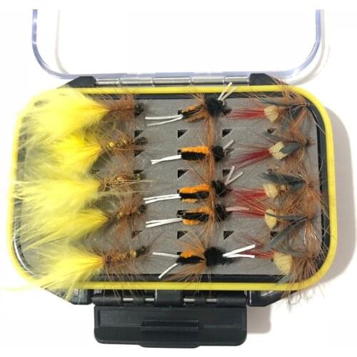 30 Pieces Steel Headed Fishing Flies Wet Dry Flies For Trout