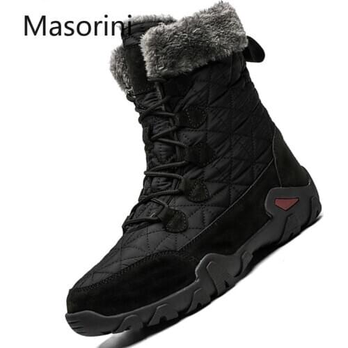 Outdoor 2020 New Fashion Winter Mens Boots Fur Warm Men Snow Boots Men Waterproof Men Sneakers Men Boots Plus Size 38-47