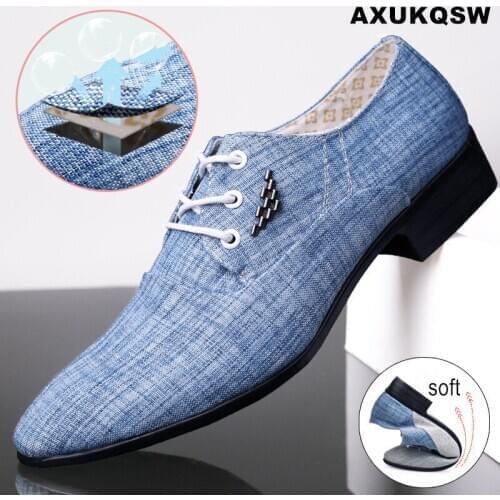Business Wedding Shoes Pointed toe Canvas Men Shoes 44 Lace up Driving Shoes Men Formal wear Oxford Shoes For 2020 Dance Shoes