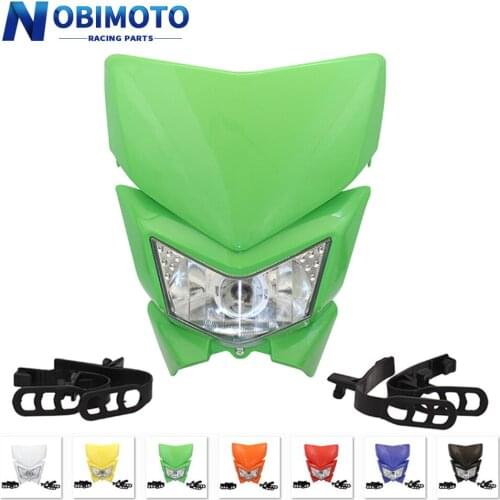 Motorcycle Headlight Headlamp Motorbike Head Lamp Mask Refires 12V 35W 4WD For KLX450 250 Dirt Bikes Motocross