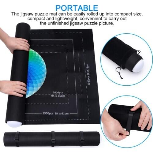 Up To 1500/2000 Pieces Storage Jigsaw Puzzle Professional Puzzles Roll Mat Felt Mats Puzzle Rug Toy Kid Accessory Education Toys