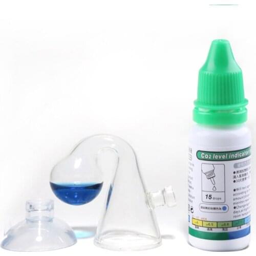 1Set CO2 Sucker Type Checker CO2 Tester Glass Monitor with Suction Cup for Aquarium Freshwater 85DA