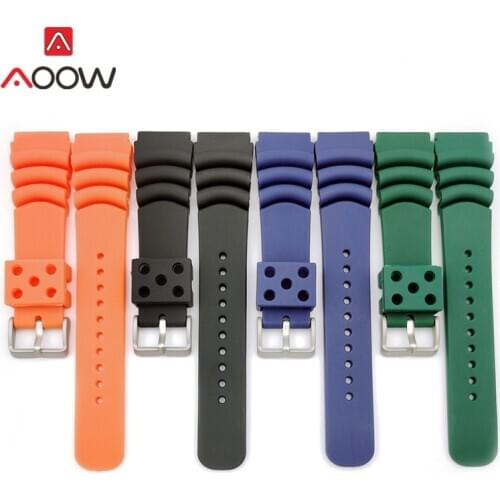 Silicone Sport Strap 20mm 22mm Waterproof Diving Watchband PU Rubber Men Replacement Bracelet Band Watch Accessories for Seiko