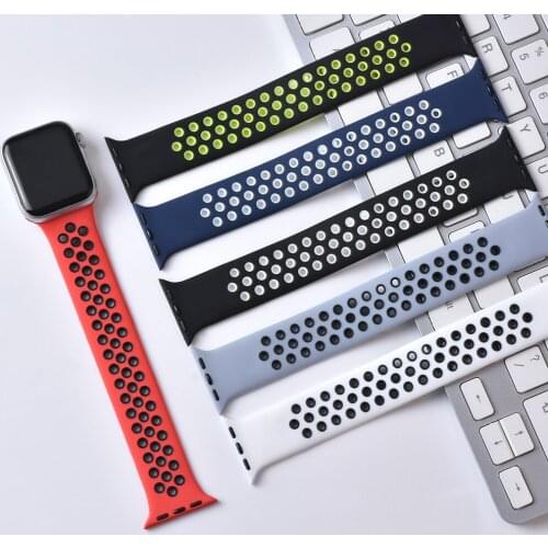 Solo Loop strap For Apple Watch Band 44mm 40mm 38mm 42mm Breathable silicone Elastic Belt bracelet band iWatch Series 3 4 5 SE 6
