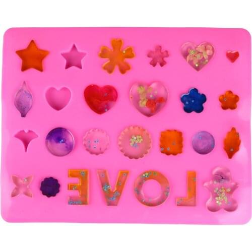 LOVE Heart Flower Silicone Cake Mold Casting Mould For Epoxy UV Resin Jewelry Making DIY Pendant Earrings Stud Chocolate Molds