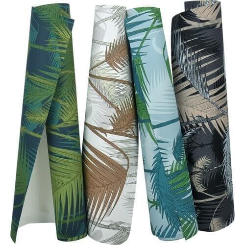 Nordic Wind Green Wallpaper Southeast Asia Plantain Leaf Rainforest Living Room Restaurant Hotel Background Wallpape